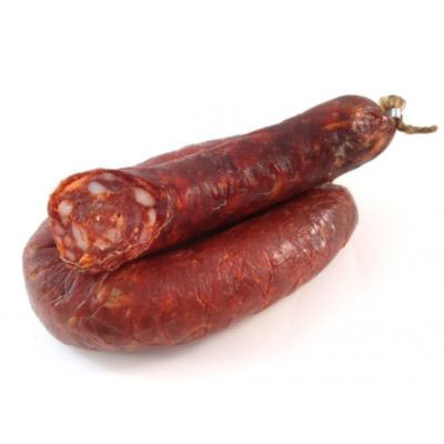 Curved spicy sausage