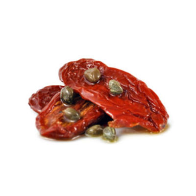 Sun-dried tomatoes in oil with capers